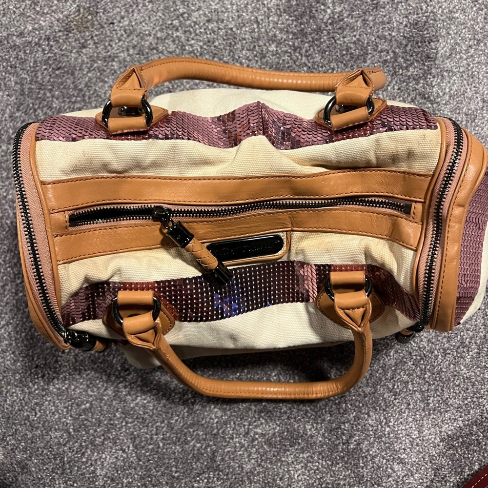 Betsey Johnson Purse with Canvas and Blush Sequins